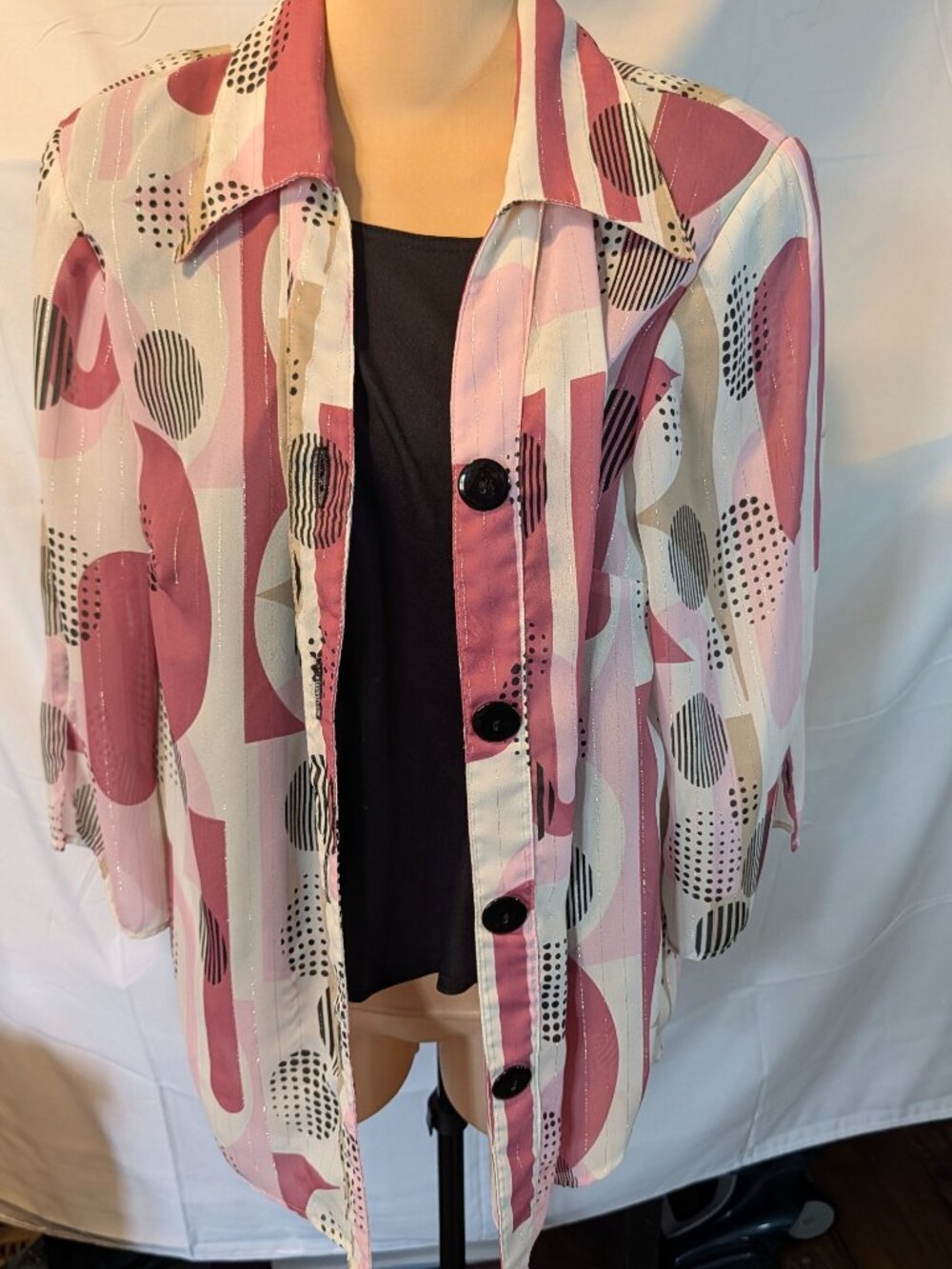 VTG Gloria Lance Women Plus Size 1X Beautiful Blue 2 Layer Blouse EXCLT